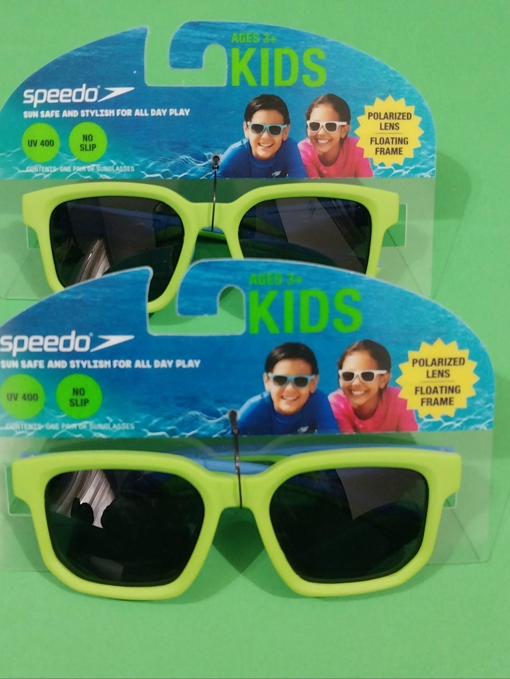 Speedo Kids Polarized Floating Sunglasses UV400 Neon Green Blue Kids Sunglasses